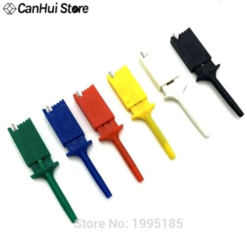 12PCS/Lot Needle Test Hook Mini Grabber Kits 6 Color SMD IC Test Hook Clip Jumper Probe Logic Analyzer Testing Accessories Clip