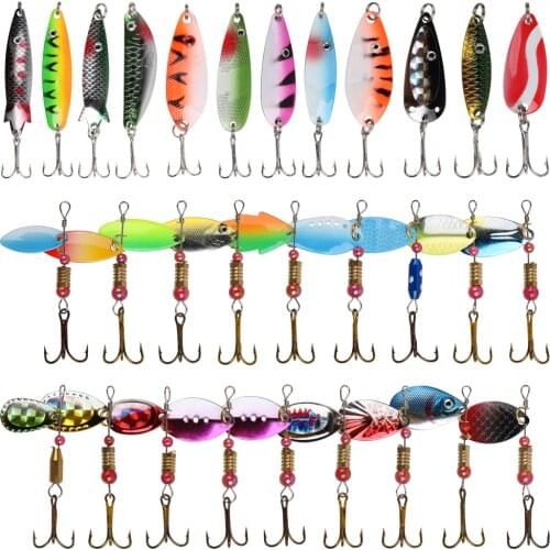 30Pcs/Box Metal Jig Spoon Fishing Lure Spinner Bait Trout Pike Metal Fishing Lures Fishing Tackle Wobblers Artificial Hard Bait