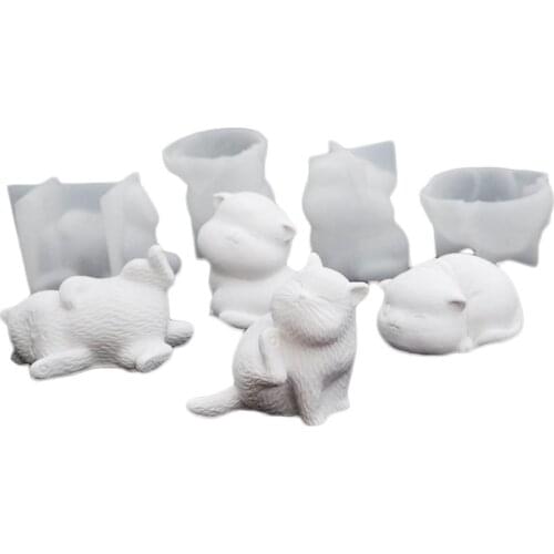 3D Cats Resin Molds Resin Casting Mold Clear Epoxy Resin Silicone Mould DIY Aromatherapy Crafts Soaps Mold