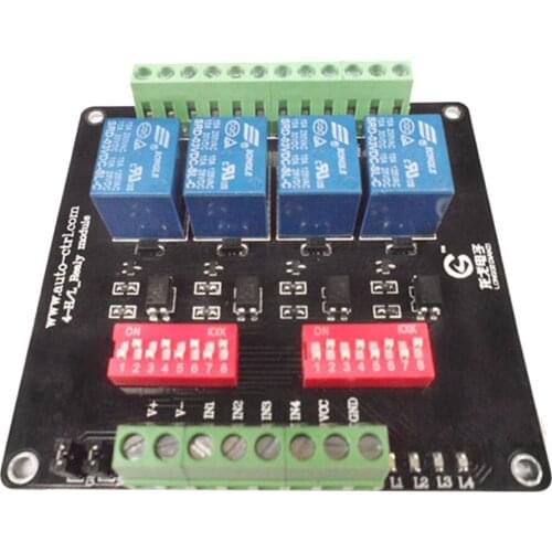 4-Channel 3V/5V/12V/24V Relay Board Module with Optocoupler High / Low Level