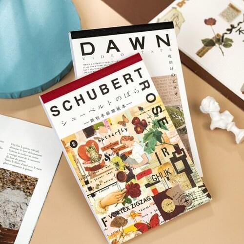 50sheets Magazine Sticker Book Washi Paper Journal DIY Material Decora Aesthetic Stickers Memo Pad Scrapbooking Ins Stationery