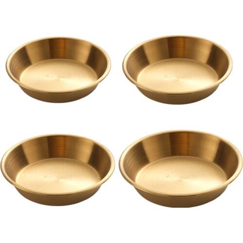 6Pcs Stainless Steel Sauce Dishes Mini Individual Saucers Bowl Round Seasoning Dishes Sushi Dipping Bowl Appetizer Plates