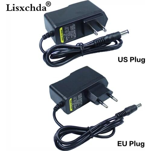 AC100V-240V power Adapter Converter to DC 12V 1A Power Supply EU/US Plug DC 5.5mm x 2.1mm for 3528 led tape Free shipping