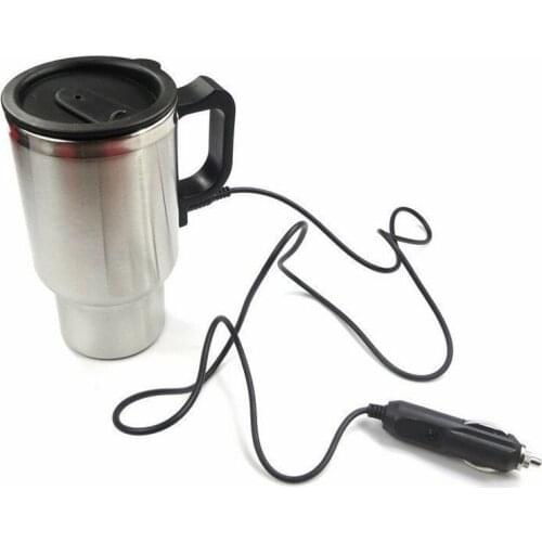Car Water Heating Cup Bottle 12V 450ml Tea Coffee Heating Tool Cup Electric Kettle Thermal Car Cigarette Lighter Heater Driving