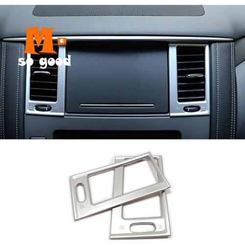 For NIssan Patrol Armada Y62 2017 2018 Accessories Car styling ABS Carbon Car middle air conditioner outlet AC Vent Cover Trim