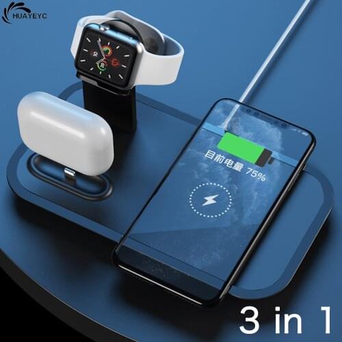 3 in1 Wireless Charger For iphone 12 Pro X XS Max XR Apple iWatch SE 6 5 4 3 2 Airpods Pro QI Fast Charger Stand For Samsung S20