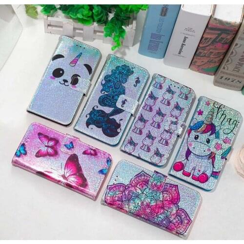 Glitter Leather Cover For Samsung Galaxy S10e S8 S9 S10 J4 J6 Plus A10 A20 A30 A40 A50 A70 M10 M20 M30 A9 A7 2018 A505FN Case