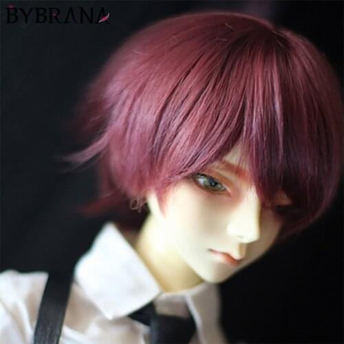 BybranaBjd Wig Boys Short Straight Hair Doll 1/3 1/4 1/6 Free Shopping