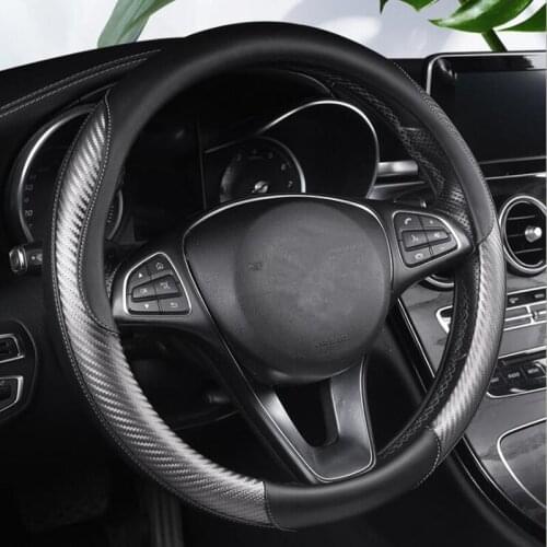 O / D Shape Carbon Fiber Steering Covers Anti Slip Breathable Microfiber Leather Universal DIY Car Steering-wheel Cover