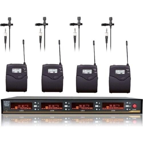 Bolymic Four Channels Wireless microphone UHF lavalier lapel Microphone System