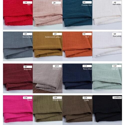 Colours swatch cards for guaze napkins and table runners