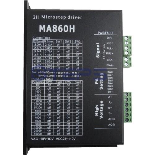 Free shipping CNC MA860H Name34 Stepper Motor Driver 36-110VDC 256 Subdivision replace leadshine MA860H 2phase 24-80VAC 7.2A