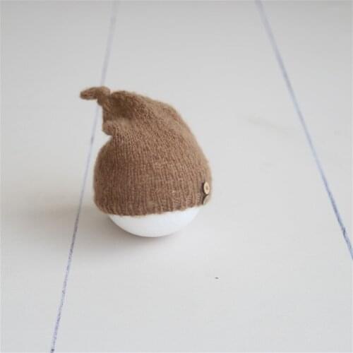 Sleep Bonnet For Newborn Photography Props Knit Mohair Hat Vintage Baby Sleep Boonet Photo Shoot