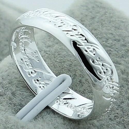 Hot Selling Silver 925 Jewelry Simple English Alphabet Round Rings For Women Girl Birthday Best Gifts