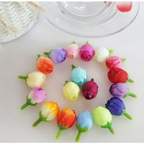 1pc Artificial Small Rose Bud Silk DRY Wedding Car Garden Wedding Anniversary Banquet Party Decoration Artificial Fake Flower