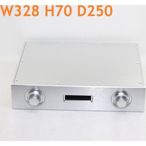 Size: D250 W328 H70 DAC Amplifier Case Aluminum Chassis Power Supply DIY Case AK4497 double soft control all aluminum amplifier