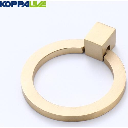 Brass handles and knobs Antique Copper Bedroom Furniture Hardware Handles Brass Gold Cabinet Door Ring Pull Handle