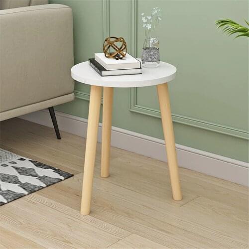 Small Coffee Table Round Wood Sofa Side Tea Table for Holding Fruit Snack Books in Living Room Bedside Minimalist Small Desk
