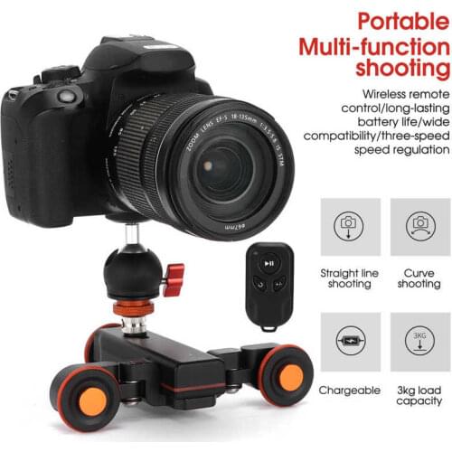 YELANGU L4X‑BC Camera Video Mini Motorized Electric Track Slider Motor Dolly Truck Car for DSLR Camera Camcorder