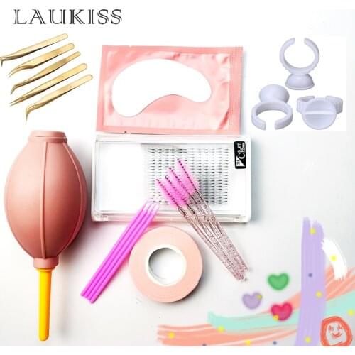 Eyelash Extension Set Eyelash Extension Set Cotton Swab Tweezers Eyelash Cotton Swab Tweezers Eyelash Brush Glue Ring Eye Patch