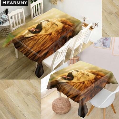 Custom Lion Tablecloth Decorations Home Rectangular Party Table Covers Office Plain More Size Kitchen Dining Table