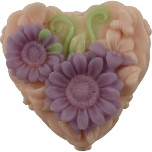 Sunflower Heart shape Mold S503 Craft Art Silicone 3D Soap Mold Craft Molds DIY Handmade Candle Molds