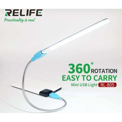 RELIFE RL-805 Mini Portable USB LED White Light 360 degree Rotation Lamp Repair Tool For Phone & PC & Notebook