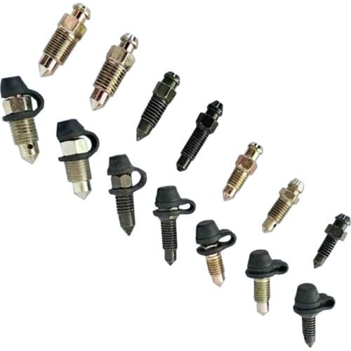 Motorcycle Brake Pump Calipers Exhaust Bleed Screw with Rubber Dust Cap for Moped Scooter