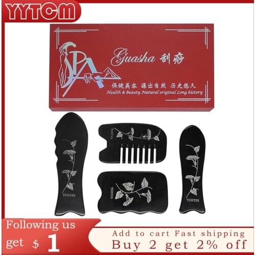 Tontin New Buffalo Ox Horn Beauty Massage Guasha scraping tool set gua sha tools massaging guasha massage for face