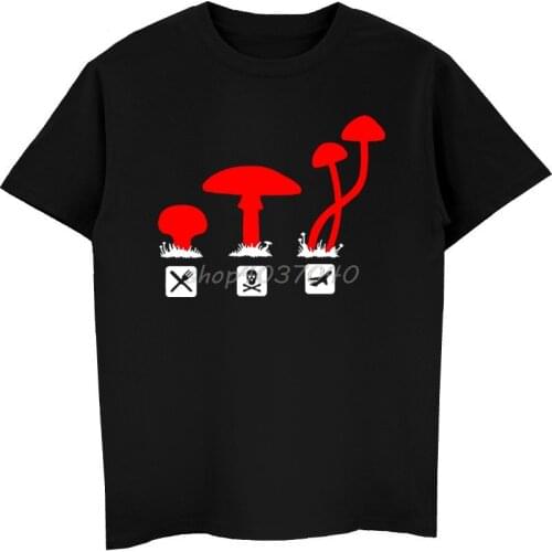 Mushrooms Psychedelic T-Shirt Funny Men Short Sleeves Shirt Fashion Male Print T Shirt Hip Hop Tees Harajuku Streetwear