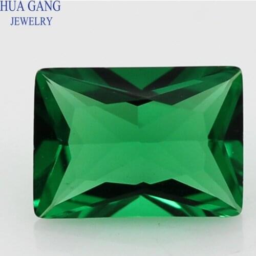 Green Nano Stone Rectangle Shape Synthetic Gems For Jewelry Making 2x3mm-8x10mm Free Shipping