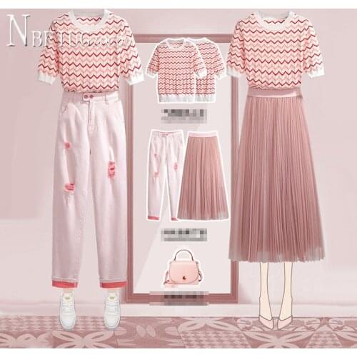 2020 New French Sweet T Shirt And Pants Women Sets Multi Style Can Choose Female Sets