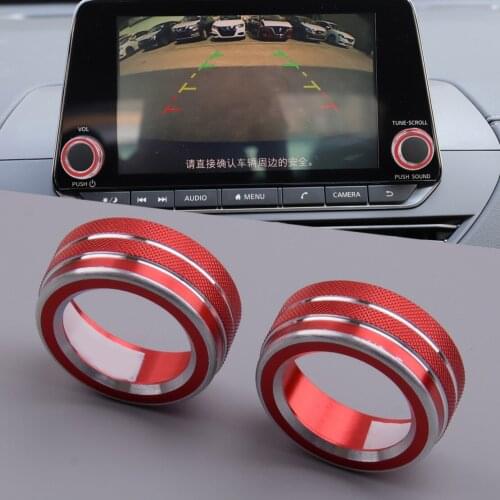 1Set CD Audio Switch Knob Rings Covers Trims Fit For Nissan Teana Altima 2019 2020