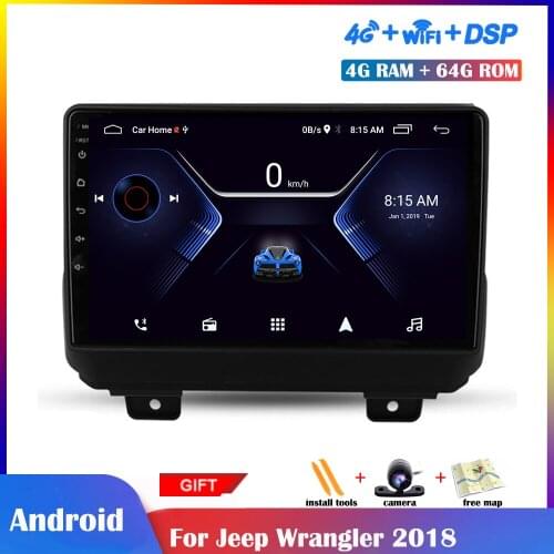 10.1 inch Android Multimedia Player For Jeep Wrangler 2018 Car Radio Stereo Navigation DSP Touch IPS Screen Wifi Bluetooth