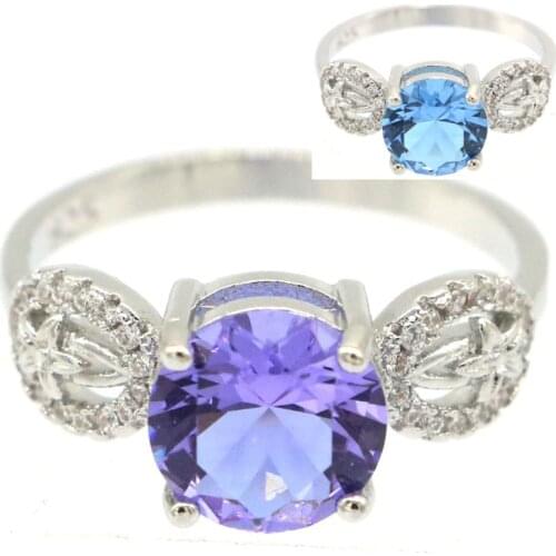 12x10mm Lovely Cute Created Color Changing Alexandrite Topaz For Girls Daily Wear Silver Rings Wholesale Drop Shipping