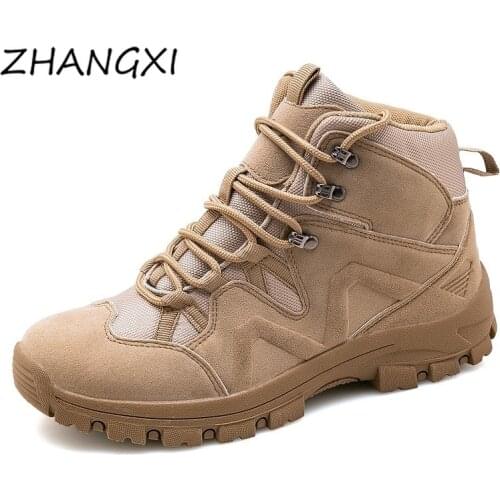 2021 Military Ankle Boots Men Outdoor Genuine Leather Tactical Combat Man Boots Army Hunting Work Boots For Men Shoes Casual Bot