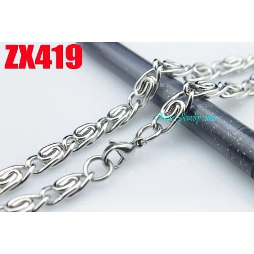 7mm big spiral chain stainless steel necklace man male women fashion jewelry 10pcs ZX419