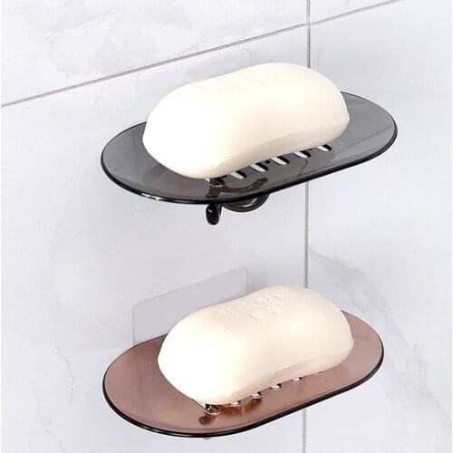 Bathroom Accessories Soap Box Dishes Drain Holder Punch-free Shower Soap Holder Sponge Storage Plate Rack Hanging Shelf Case
