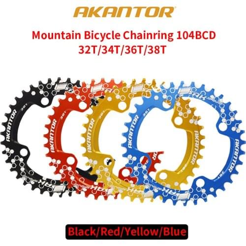 Aluminum Ultralight Bike Chainring Road Bike Chainwheel Crankset Tooth Plate 104BCD 32T/34T/36T/38T Crank Cycling Accessories