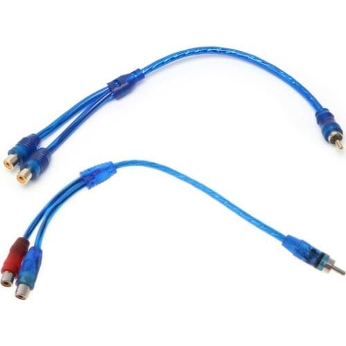 Car MP3 RCA 1 Male to 2 Female Y Splitter Cable Adapter Cord