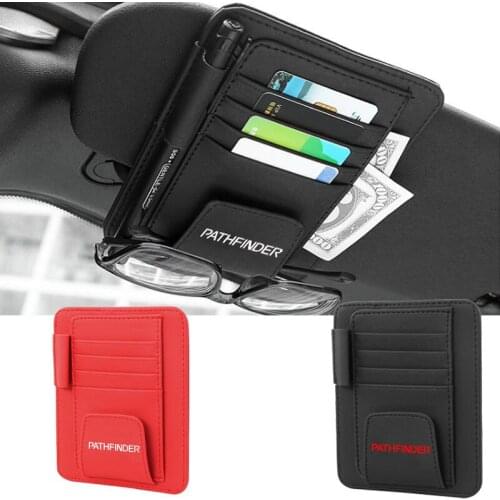 Car Sun Visor Multifunction Card Package Holder Glasses Holder Pen Organizer Auto Accessories for Nissan Pathfinder