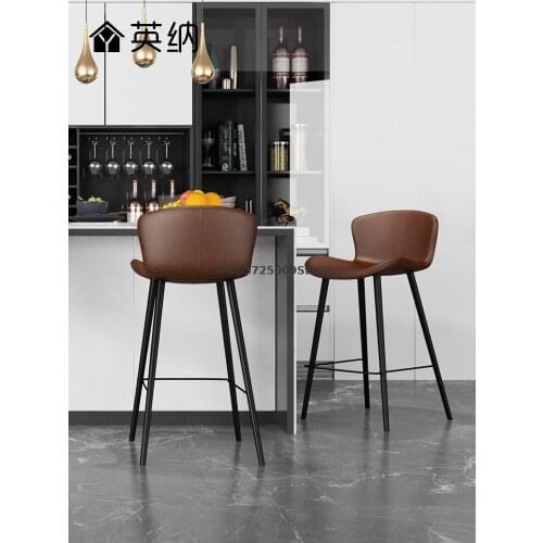 Stainless Steel Bar Chair Modern Simple Household High Stool Bar Chair Light Luxury Bar Chair Bar Chair Minimalist Bar Chair
