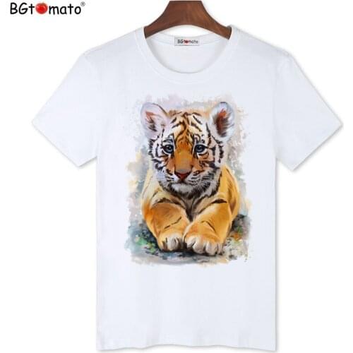 BGtomato real photos 3D t shirts tiger printing fashion summer top tees Original brand good quality casual T-shirts