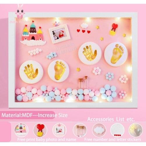 Baby Accessories Newborn Gift Set Baby Items Gift Clay Hand Foot Diy Baby Photo Frame Handprint Footprints Colored Clay Souvenir