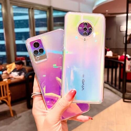For Vivo X50 X60 Pro IQOO Neo 3 5 Z1X U1 Case Clear Laser Phone Cover Y3 Y5S Y11 Y12 Y15 Y17 Y19 Y20 Y30 Y50 Y31S Y51S Y52S Case