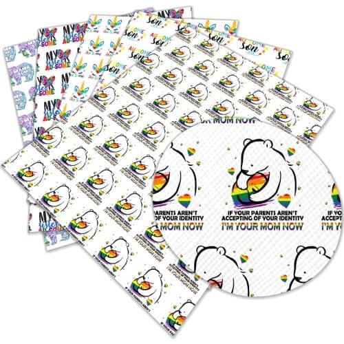 Au Some Printed Autism Awareness Synthetic Faux Leather for Bow Centers Bag Earring DIY Decoration Crafts A4 22*30CM