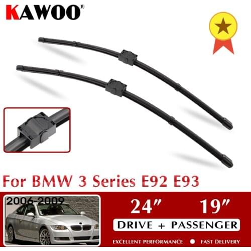 KAWOO Wiper Front Car Wiper Blade For BMW 3 Series E92 E93 October 2006 - Nov. 2009 Windshield Windscreen Window 24"+19" LHD RHD
