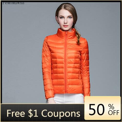 2020 Winter New Lightweight Down Jacket Ladies Stand-up Collar Slim Short Lightweight Lightweight Down Jacket Womens Coat