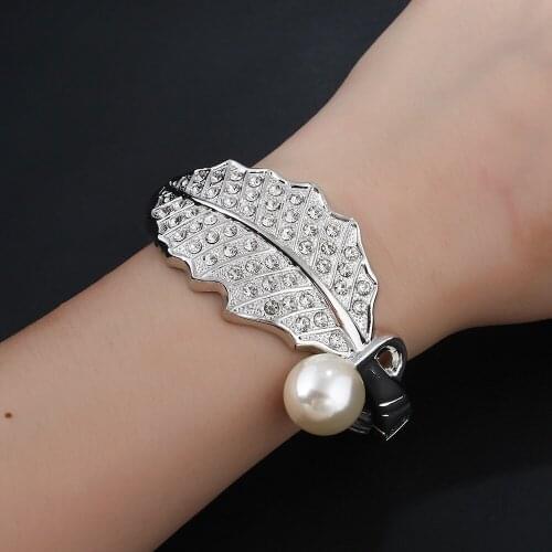 New Korean Fashion Heavy Industry Original Leaf Shape Open Bracelet Female Hip-hop Punk Cuban Garbage Aesthetic Accessories