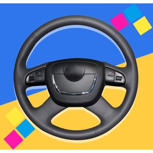 Auto Braid On The Steering Wheel Cover for Skoda Octavia 2009-2013 Roomster 2009-2012 Fabia 2009-2012 Superb DIY Car Covers